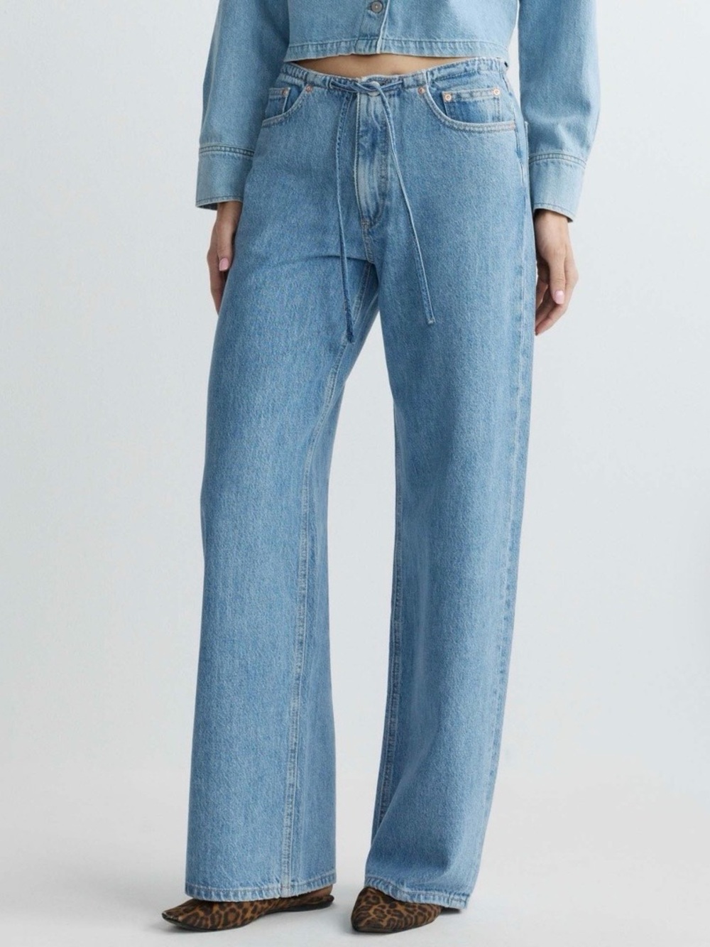 DL1961 Sienna Low Slung Wide Leg Jeans 30 River Aura Relaxed NWT Premium Denim